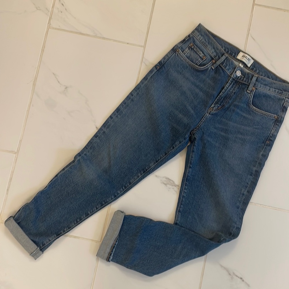 NWOT AGolde mid rise straight jean